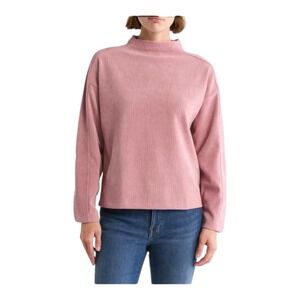 Madewell Striped Jacquard Funnelneck Top  Women's Size: Small Rosewood‎ NWT